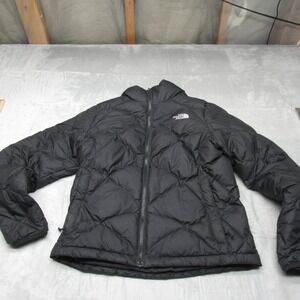 The North Face Down Jacket Women Small Black Insulated Hood Light Pack Puff Snow